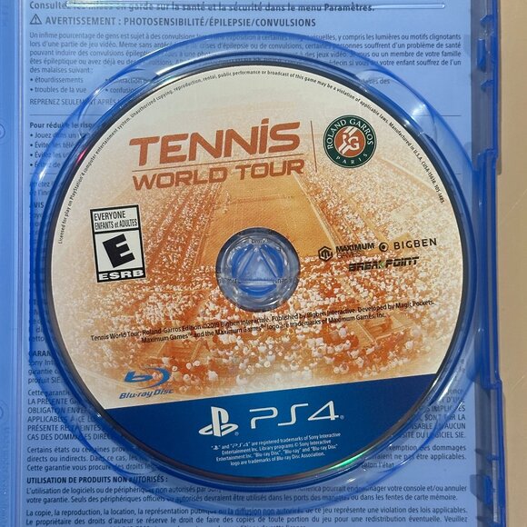 GREAT DEAL! Barely used TENNIS WORLD TOUR for PS4 - Playstation game disc! - Picture 2 of 3